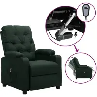 vidaXL Fauteuil relax électrique vert foncé Tissu