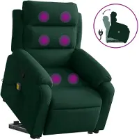 vidaXL Fauteuil relax releveur vert foncé velours