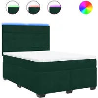 vidaXL Lit boxspring avec matelas vert foncé 140x190 cm velours
