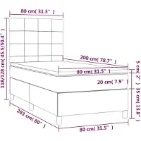 vidaXL Lit boxspring avec matelas vert foncé 80x200 cm velours