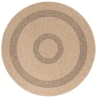 Carpetsale24 Tapis Rond d’Extérieur Imperméable Cuisine Balcon Terrasse Salon Style Naturel Sisal Design Vintage 160 cm rond