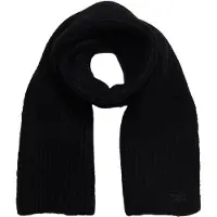 Superdry pour femme. W9310069A Écharpe noire en maille côtelée (OSFA), Casuel, Nylon