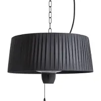 Beliani Chauffage électrique suspendu d'extérieur noir acier aluminium lampe halogène 1500 W accessoires de jardin