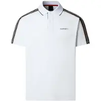 Hackett pour homme. HM5600121 Polo de coupe classique blanc (L), Casuel, Coton, Manche courte