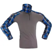 Invadergear Flannel Combat Long Sleeve T-shirt Gris L