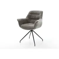DELIFE Chaise-de-salle-à-manger Kaira-Flex bouclé doux couleur boue pied croisé conique noir