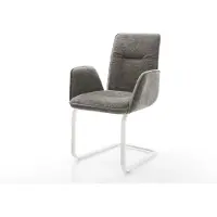 DELIFE Cantilever Vinja-Flex bouclé doux couleur boue pied cantilever plat blanc