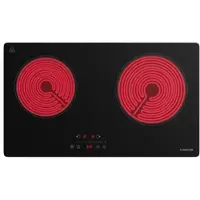 Klarstein Plaque vitrocéramique - 60 cm, Design mince 2 feux VTC avectactile, Minuterie numérique & Verrouillage parental – Surface vitrée facile à nettoyer