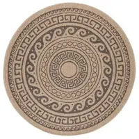 Carpetsale24 Tapis Rond d’Extérieur Imperméable Cuisine Balcon Terrasse Salon Style Naturel Sisal Design Vintage 120 cm rond