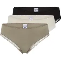 Schiesser String ivoire / taupe / noir