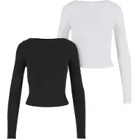 Urban Classics Ruffled Super Slim Long Sleeve T-shirt 2 Units Noir 3XL Femme