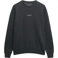 Superdry pour homme. M2014007A Sweat à col ras du cou avec impression de micro-logo noir (S), Casuel, Coton