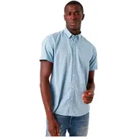 Garcia E51290 Short Sleeve Shirt Bleu S Homme