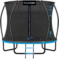 Thunder Trampoline de jardin Ultra 305 cm 10 ft filet intérieur 150 kg Bleu Noir