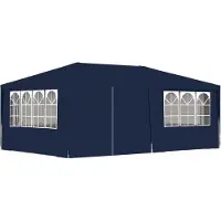 Syfax Tente de réception avec parois latérales 4x6 m Bleu 90 g/m²