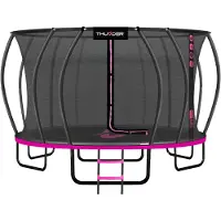 Thunder Trampoline de jardin Ultra 488 cm 16 ft filet intérieur 150 kg Noir Rose