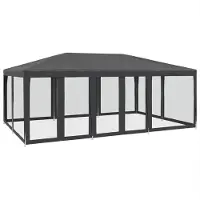 Syfax Tente de fête avec 10 parois latérales maille anthracite 6x4 m