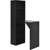 Syfax Table de bar avec armoire Noir 115x59x200 cm