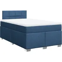 Syfax Sommier à lattes de lit avec matelas bleu 120x190 cm tissu