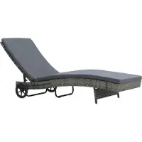 Syfax Chaise longue avec roues et coussin Résine tressée Anthracite