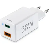 Hama Chargeur rapide USB-C 38W USB-C PD, USB-A QC, blanc 201640