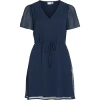 Vila Falia Short Sleeve Short Dress Bleu 44 Femme