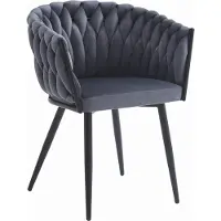 Leobert Chaise ORION - velours gris foncé x 1