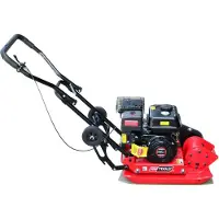 AWTOOLS Plaque vibrante avec tapis en caoutchouc et roulettes de transport, 6,5 CV, 86 kg
