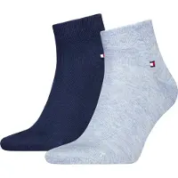 Tommy Hilfiger Hommes, Chaussettes, Quartersocken, Bleu, (lot de 2, 43 - 46)