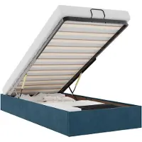 vidaXL Lit ottoman sans matelas bleu foncé 100x200 cm velours