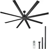 Vevor Ventilateur de Plafond sans Lumière 214 cm avec Télécommande 6 Vitesses