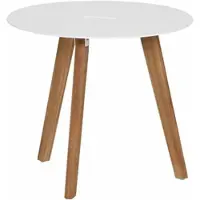 Siena Garden Table de jardin d'appoint Alba teck/alu blanc Ø50x45cm