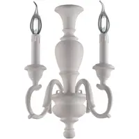 Bonetti Illumina Fiorenza Applique Murale En Bois Blanc Shabby 2 Lumières .18 P.16 Bl172-Ap2-Bco