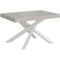 Itamoby Table Extensible Volantis Cashmere 140/400X90 Cm Avec Pieds Blancs