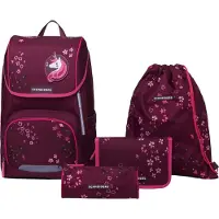 Schneiders sac d'école sac à dos de loisirs Ergojet 2in1 Schulranzen Set 5 pièces 21L Floral Fantasy framboise