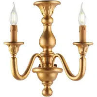 Bonetti Illumina Lucca Applique Murale En Bois Doré Antique 2 Lumières .35 P.21 Bl271-Ap2-Or