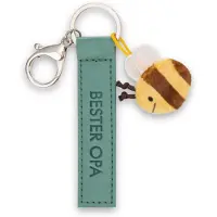 Magni Unisexe, Porte-clés, NICI Schlüsselanhänger Bester Opa Kunstlederband mit Biene grün 10cm, Jaune, Vert
