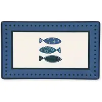 Excelsa Set de 6 assiettes plates Ocean en céramique colorée 25x15