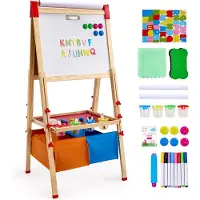 Vevor Chevalet d'Art Enfants 3-en-1 Tableau Magnétique Blanc Noir Double Face