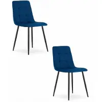 Leobert Chaise KARA - velours bleu marine x 2
