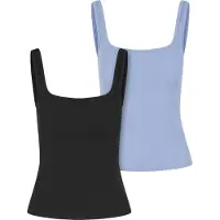 Urban Classics Tb7513a Sleeveless Top 2 Units Bleu,Noir XL Femme