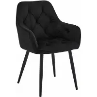 Leobert Chaise - - Jork - Velours Noir/Pieds Noirs