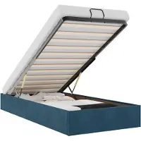 vidaXL Lit ottoman sans matelas bleu foncé 90x190 cm velours
