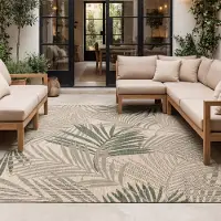 FRAAI Tapis d'extérieur | Tiga Palm Vert | 140x200cm | Vert | Rectangulaire | Tapis d'extérieur