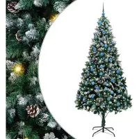 vidaXL Sapin de Noël artificiel Vert 240 cm PVC, Acier et Plastique