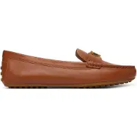 Ralph Lauren pour femme. 802P09040002 Barnsbury Mocassins en cuir brun (36), Marron, Plat, Aucun, Casuel, Classique