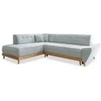 Miuform Dazzling Daisy - Canapé d'angle avec fonction lit et coffre de lit L-FORME GAUCHE - 253x190cm - Gris clair - Canapé-lit Canapé