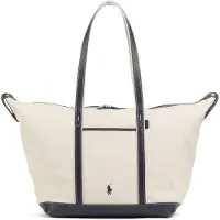 Ralph Lauren pour femme. 428973072002 Sac cabas shopper grand en toile beige (OSFA), Casuel, Coton