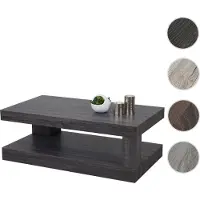 Mendler Table basse de salon HWC-A32, structure 3D MVG 40x110x60cm aspect chêne noir