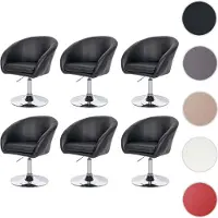 Mendler Lot de 6 chaises de salle à manger HWC-F19, chaise de cuisine pivotante Loungesessel, pivotante réglable en hauteur similicuir noir